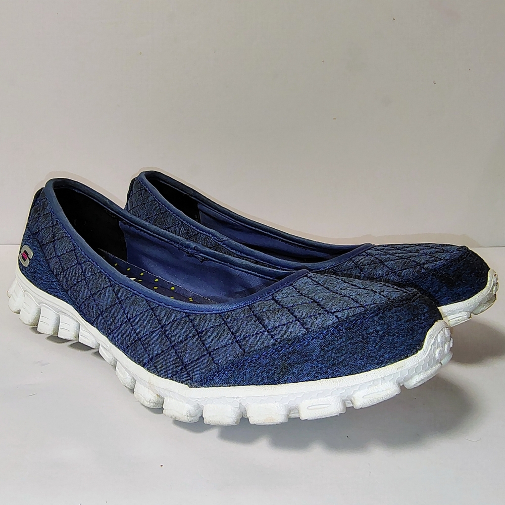 Skechers Women's EZ Flex 2 Spruced Up Slip-On Sneakers Ballet Flats Navy 8.5 - Picture 4 of 8